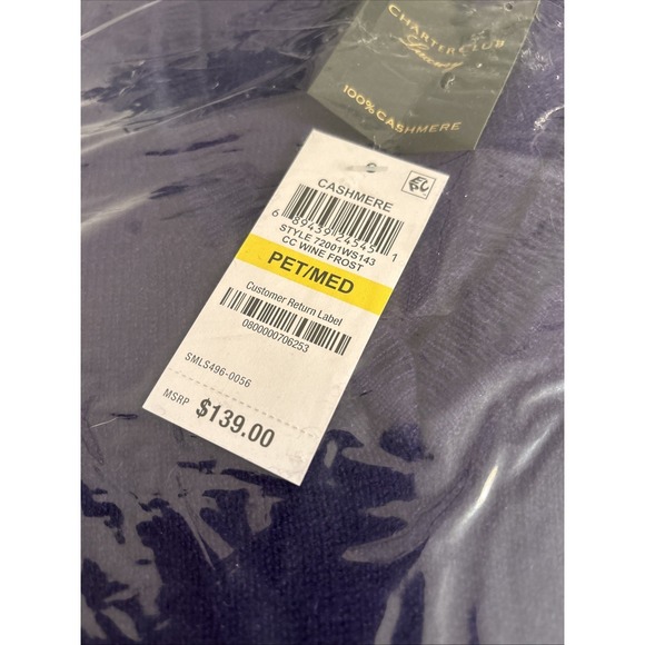 Charter Club Rust Burnt Dark Purple 100 Cashmere V Neck Sweater Women M - Picture 3 of 6